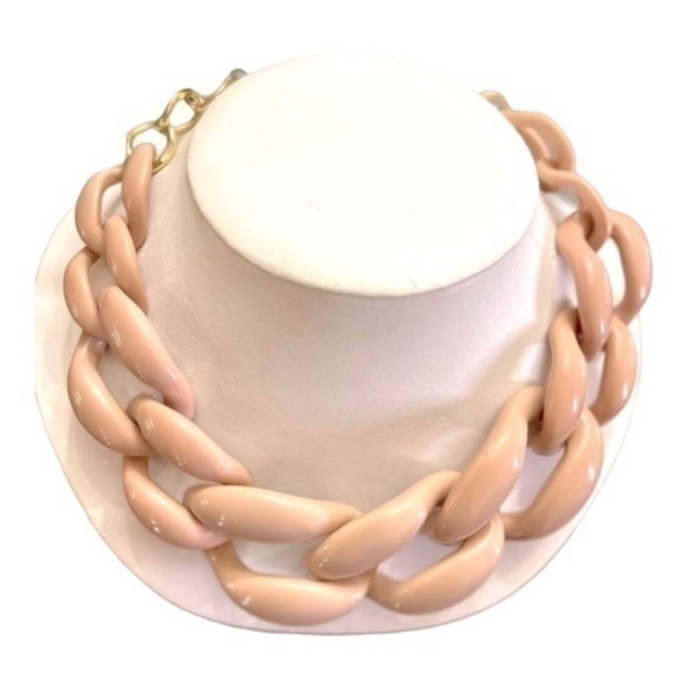Pink Acrylic Choker Necklace 18” 3” extender